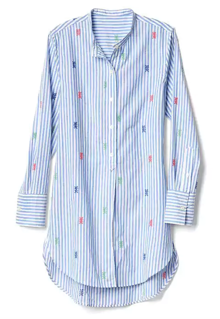 the fashion magpie gap striped embroidered button down oxford