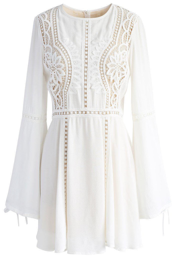 the fashion magpie white crochet dress