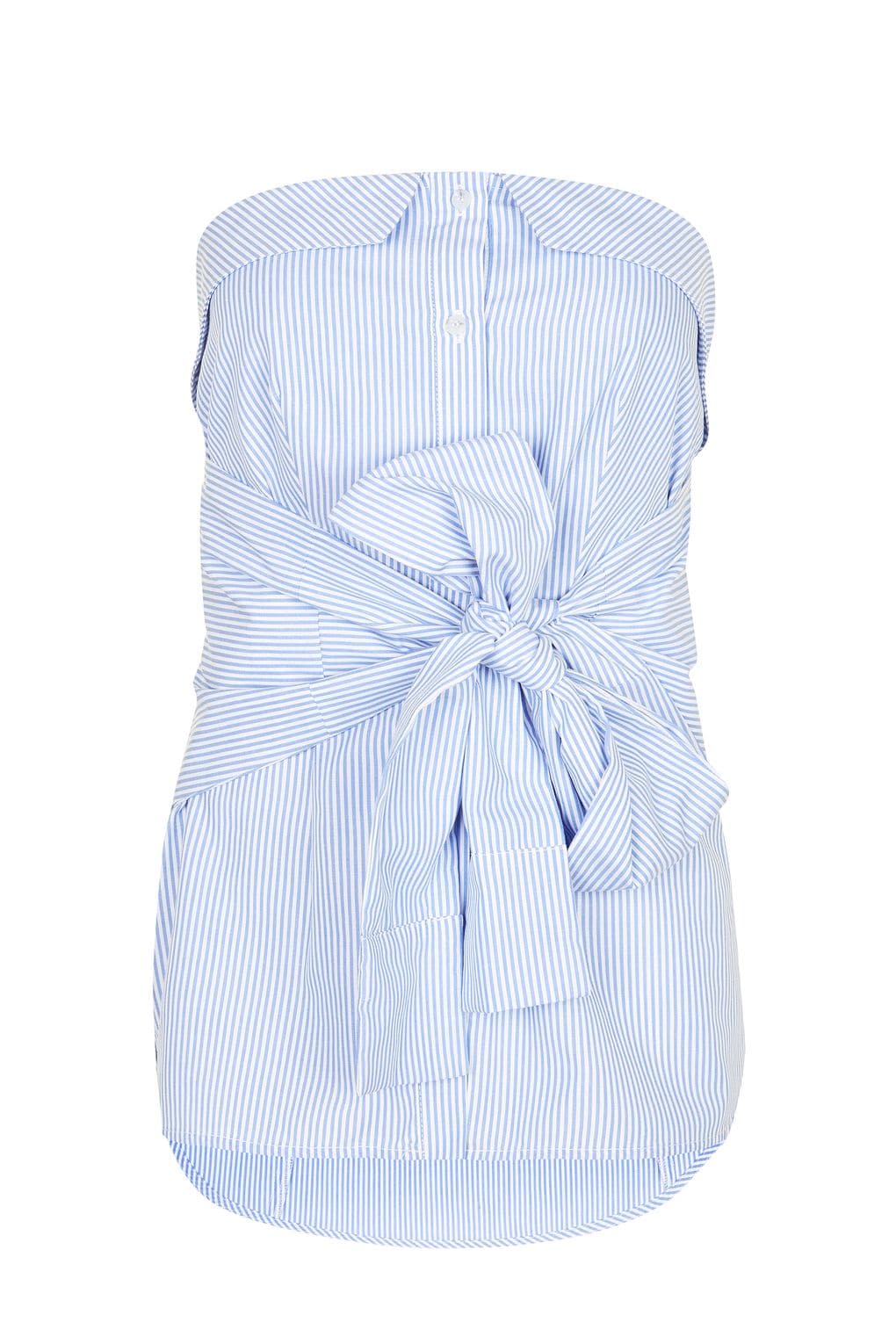 the fashion magpie striped bow front top
