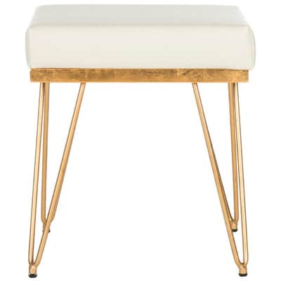The Fashion Magpie Brass Upholstered Stool