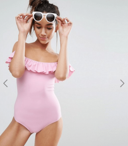 The Fashion Magpie Pink OTS Bathing Suit