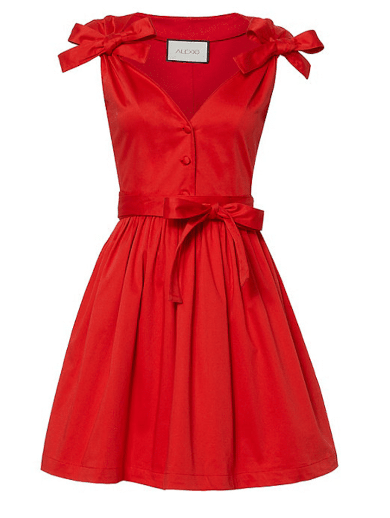 The Fashion Magpie Alexis Red Bow Shouldered Dress