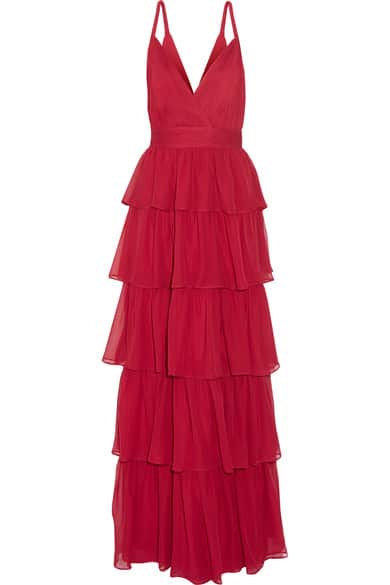 The Fashion Magpie Alice Olivia Red Tiered Dress