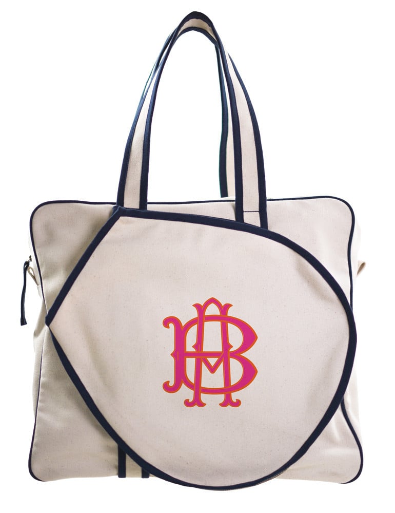 The Fashion Magpie monogram tennis bag