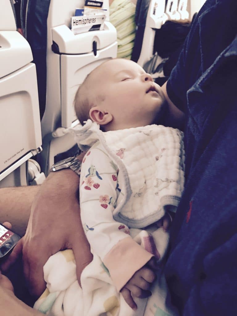 Mini Magpie Traveling on Airplane with Infant