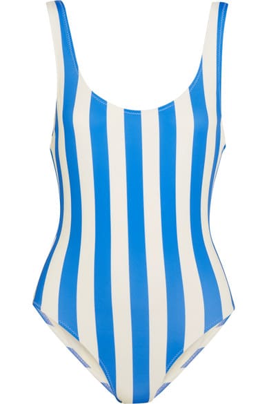 The Fashion Magpie Solid Striped Bathing Suit