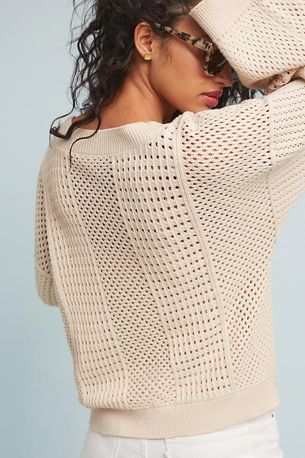 The Fashion Magpie Anthropologie Cream Open Weave Sweater 2