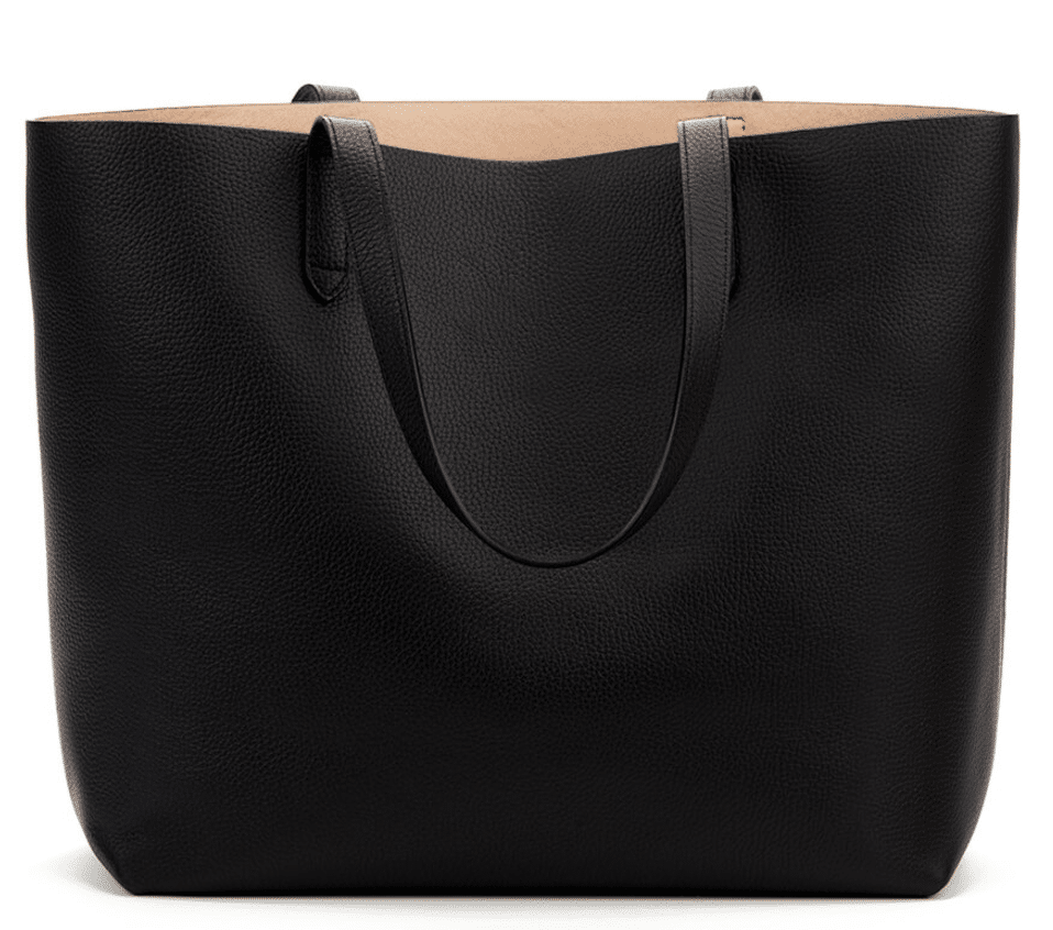 The Fashion Magpie Cuyana Structured Leather Tote Black 1