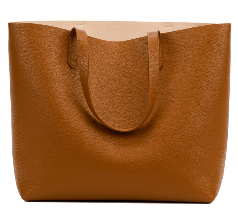 The Fashion Magpie Cuyana Structured Leather Tote Brown