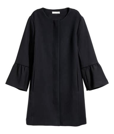 The Fashion Magpie Black Flare Sleeve Coat