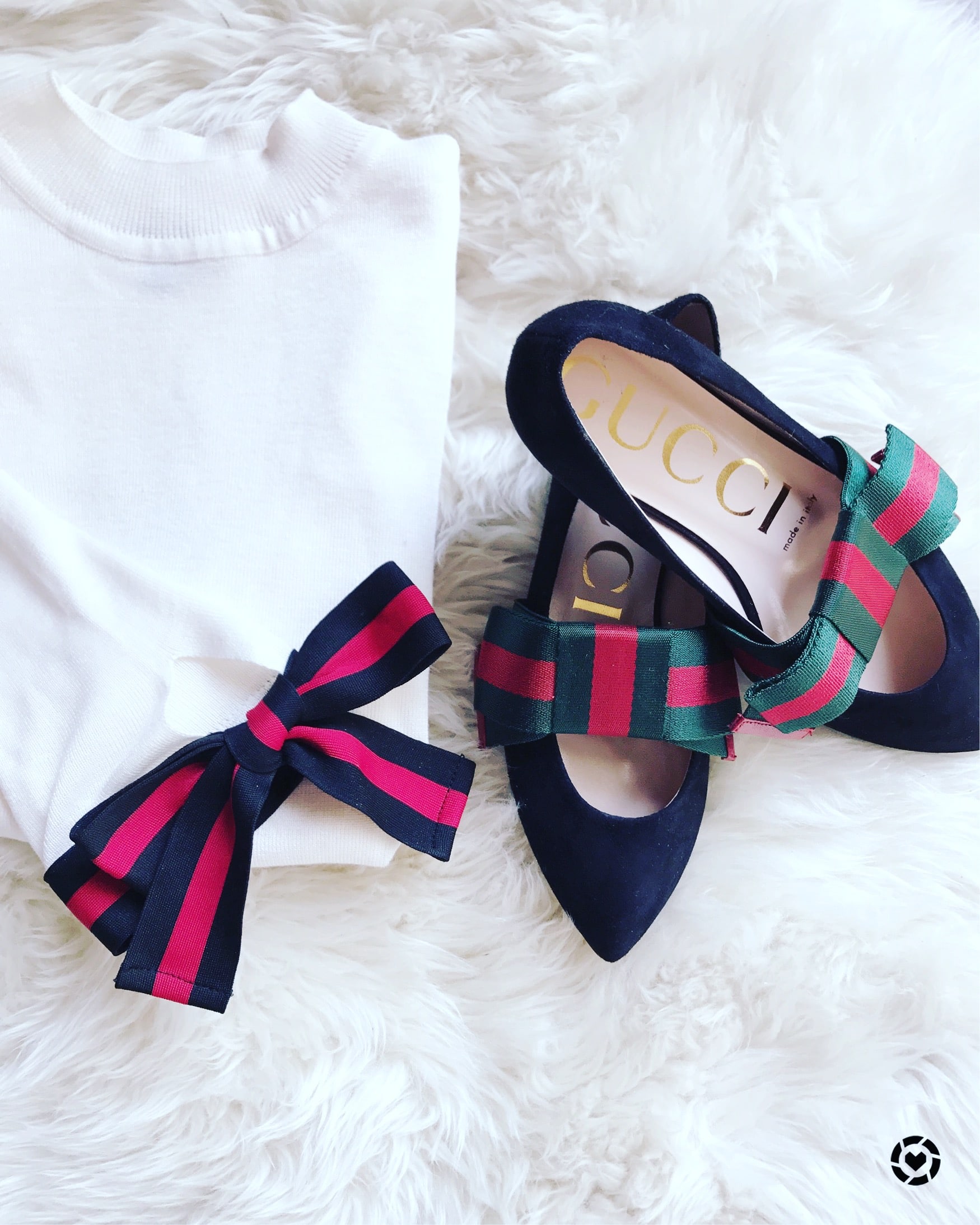 Gucci web clearance bow flats