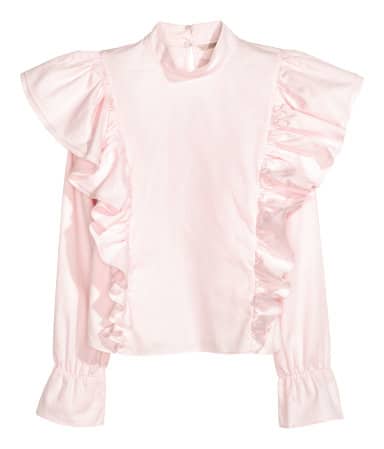 The Fashion Magpie Flounced Pink Blouse