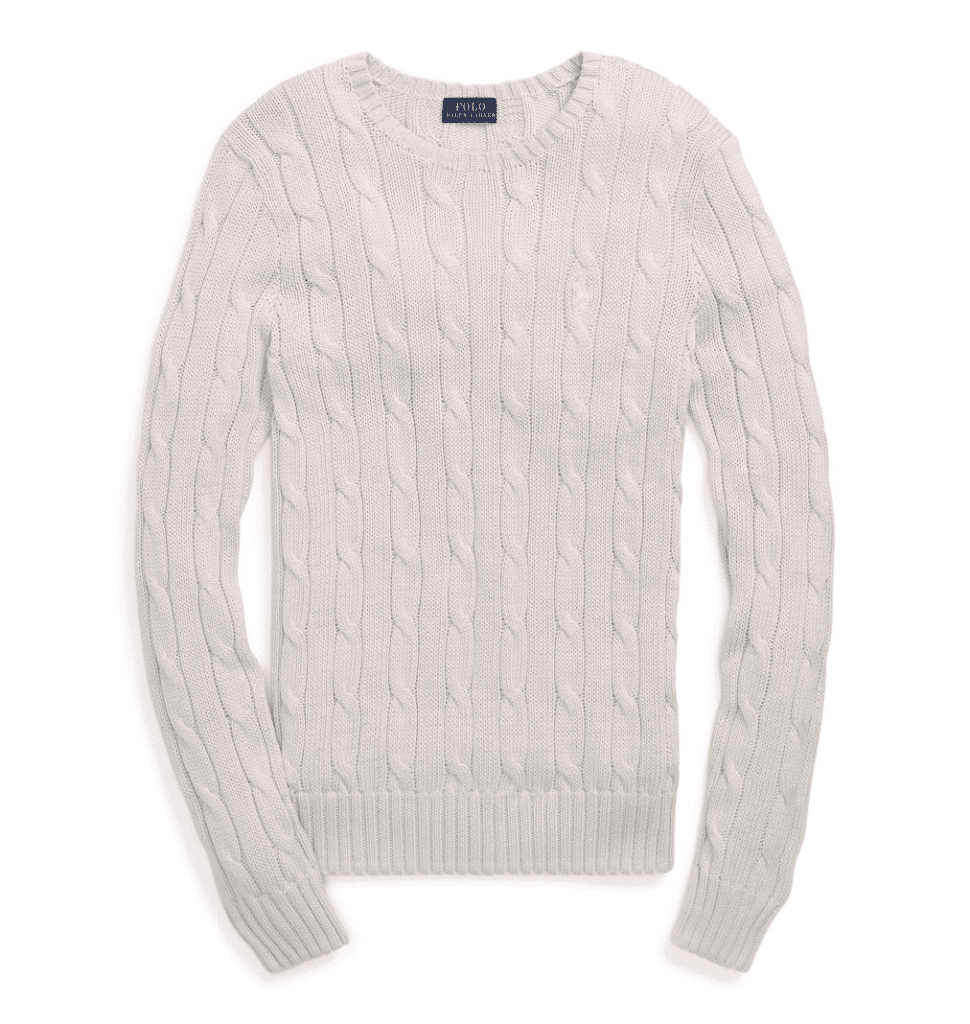 The Fashion Magpie Polo Cableknit Sweater Gray