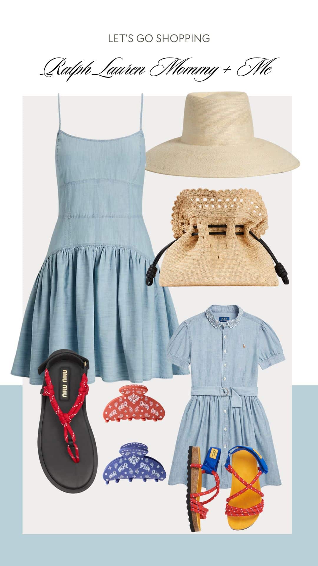 styling collage for mommy and me ralph lauren outfits