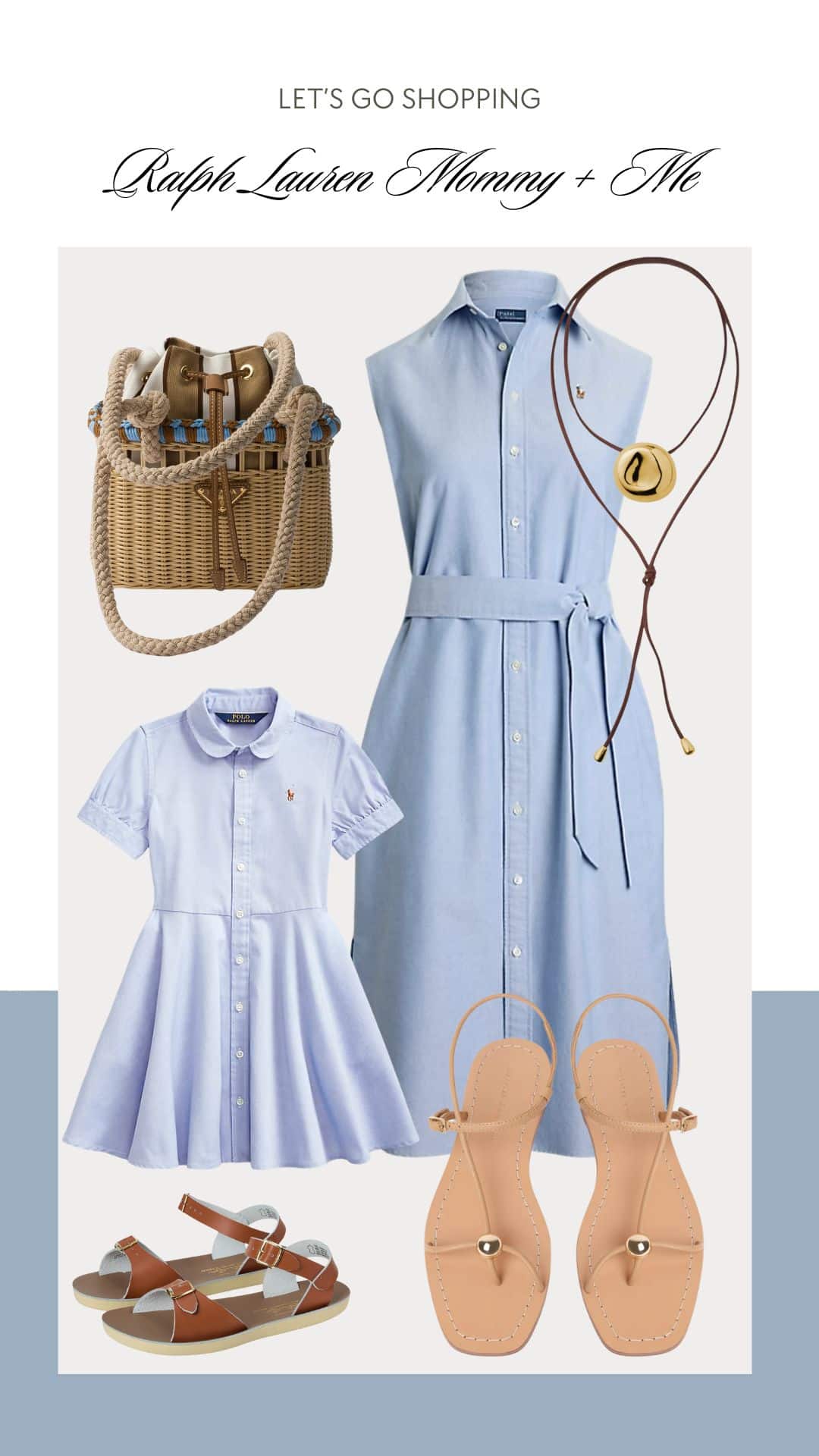 styling collage for mommy and me ralph lauren outfits