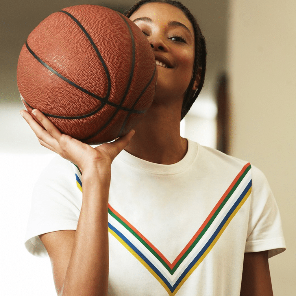 black woman with basketball