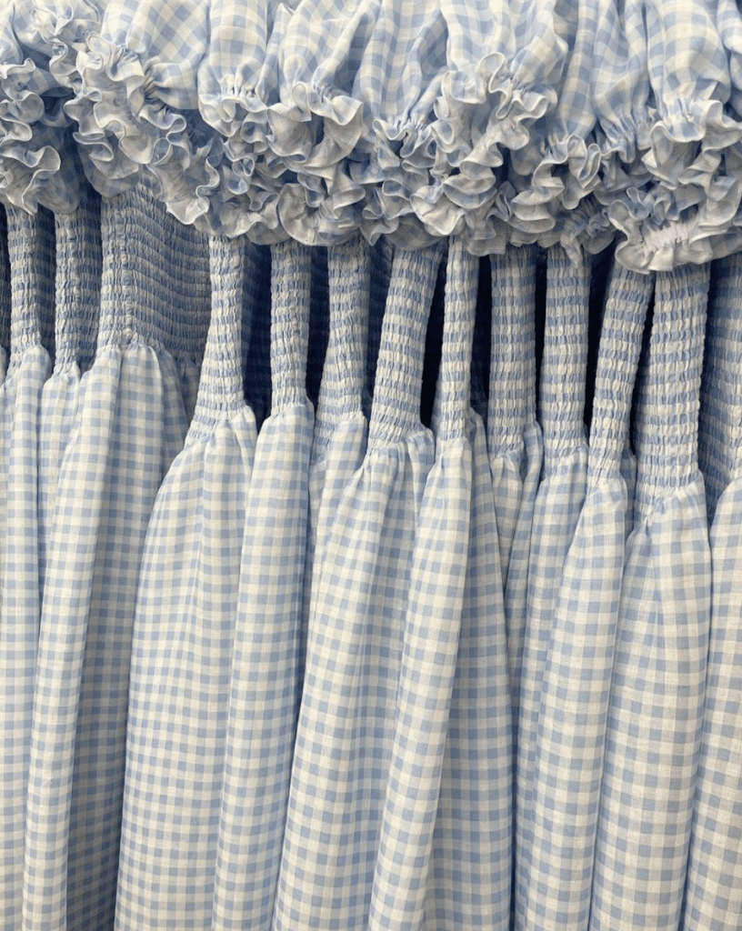 blue and white gingham dresses