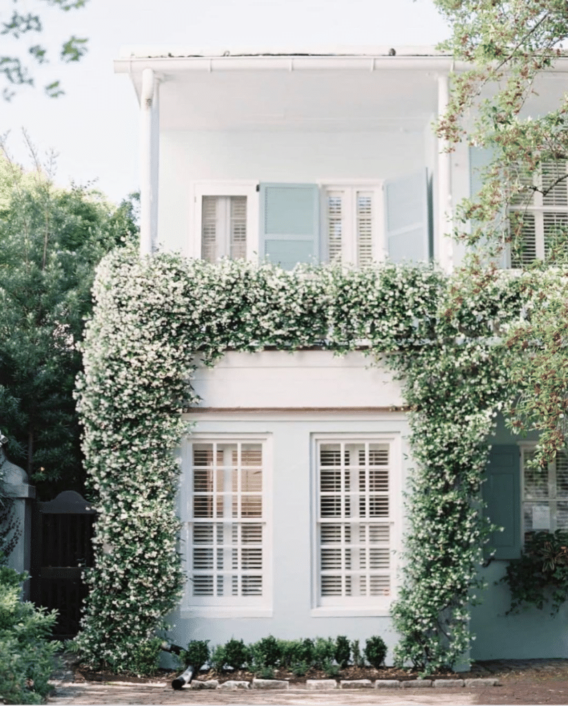charleston home with flowers