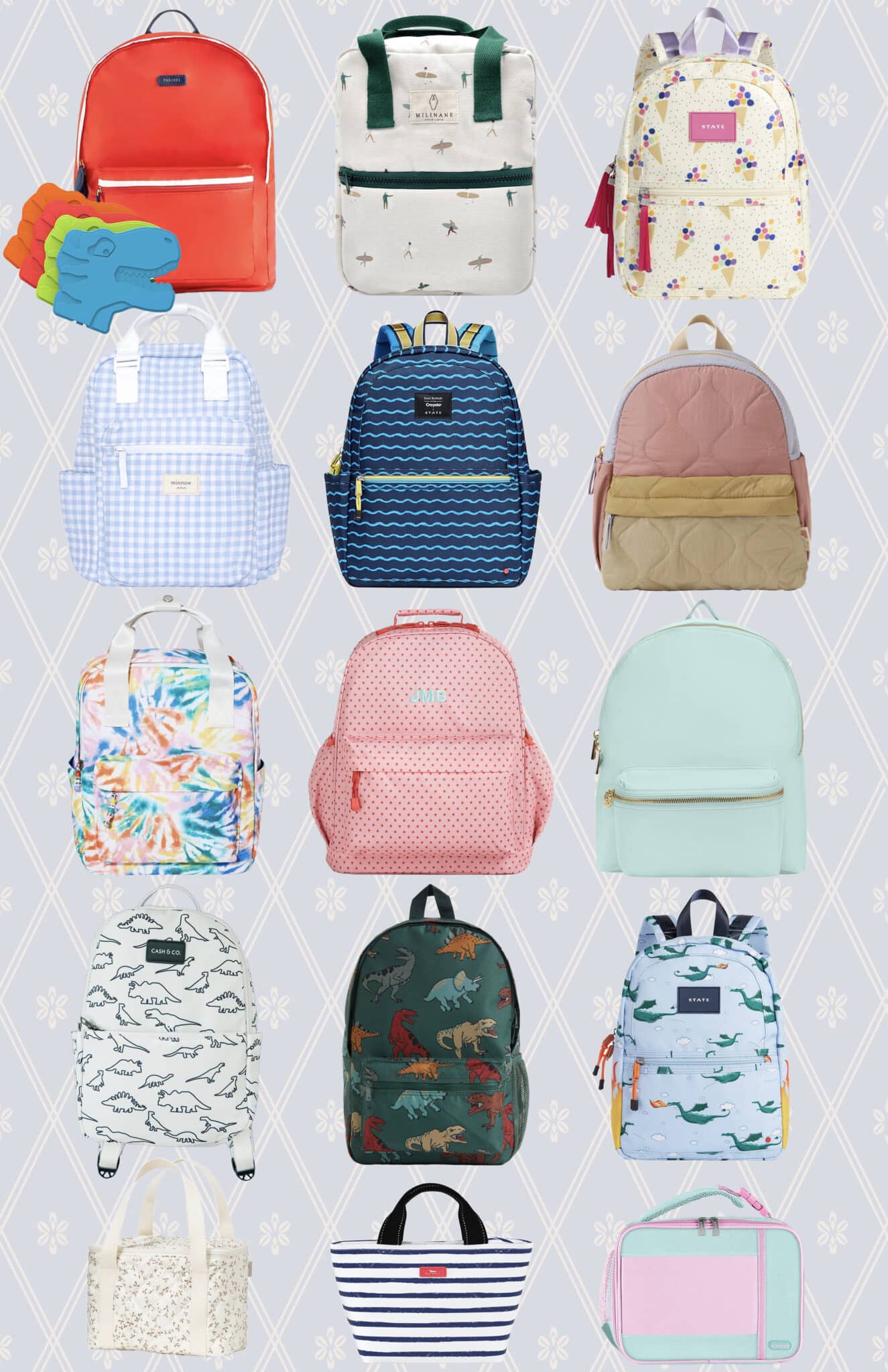 kids lunchboxes and backpacks
