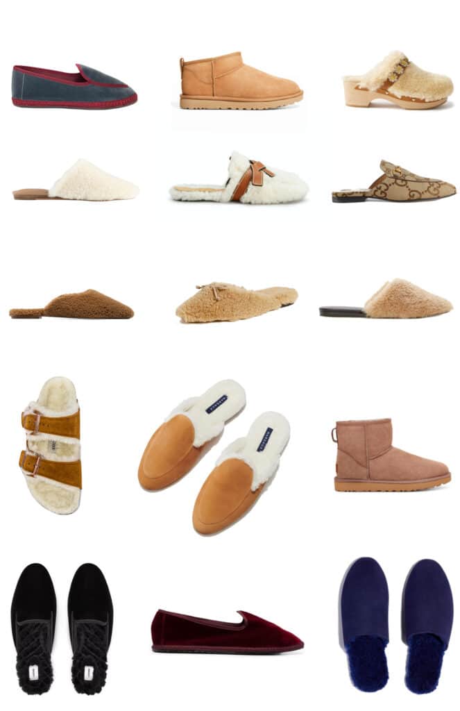 shearling clogs and slip ons for fall