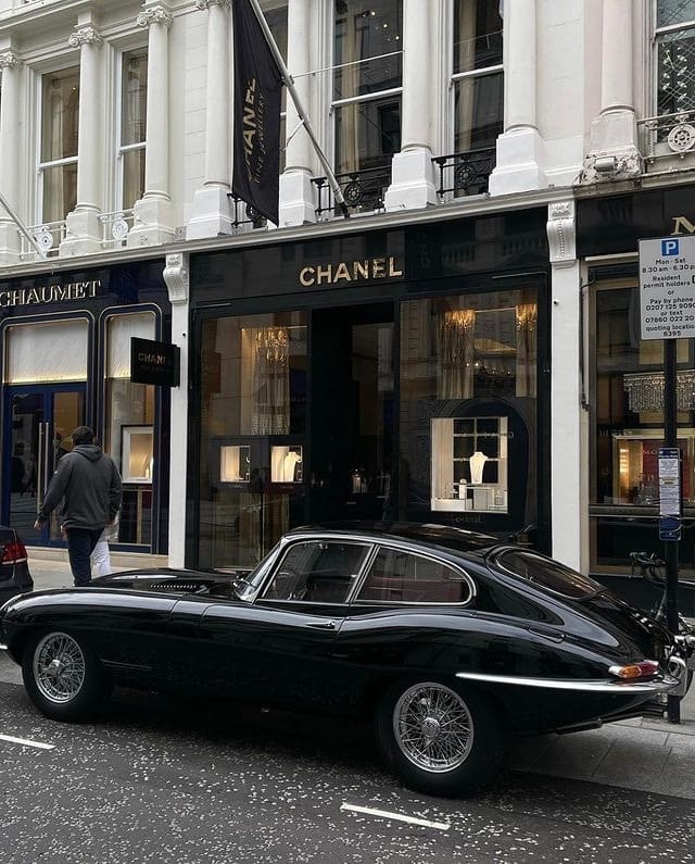 car parked outside chanel