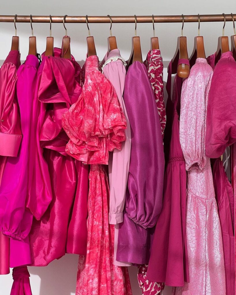 hot pink dresses on rack