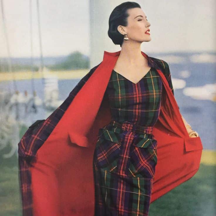 vintage vogue patterns magazine tartan dress