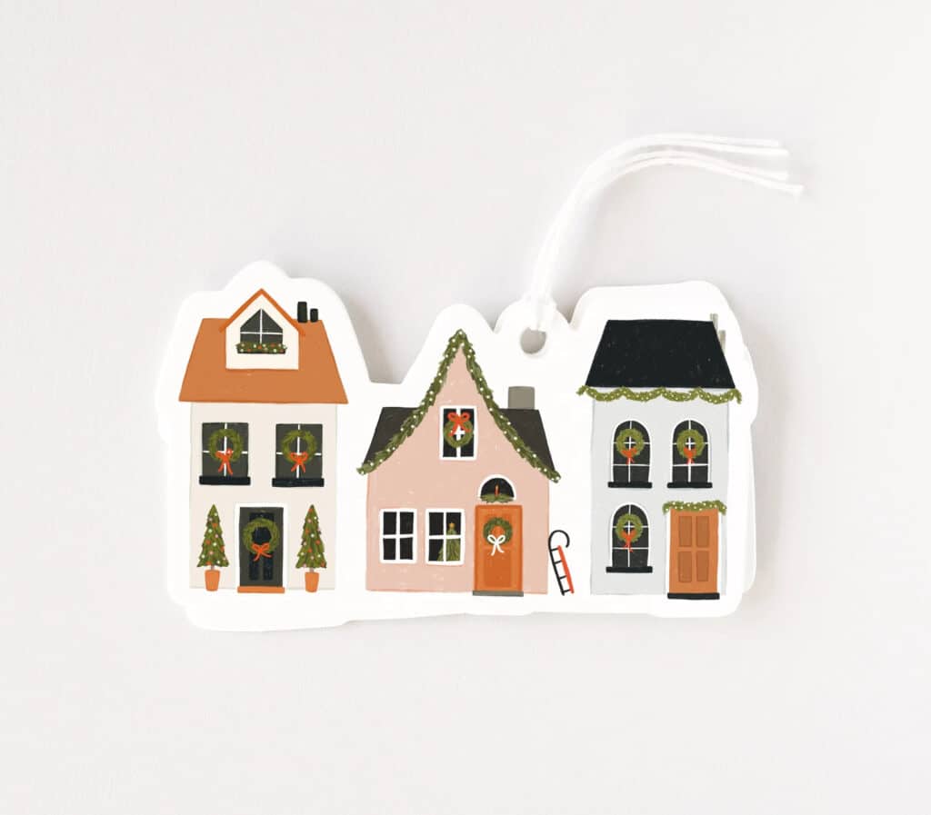 vintage village style gift tags