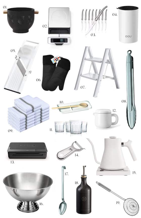 black and white kitchen accessories