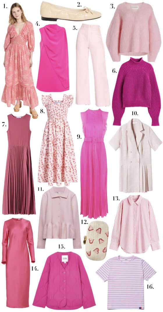 pink dresses and tops