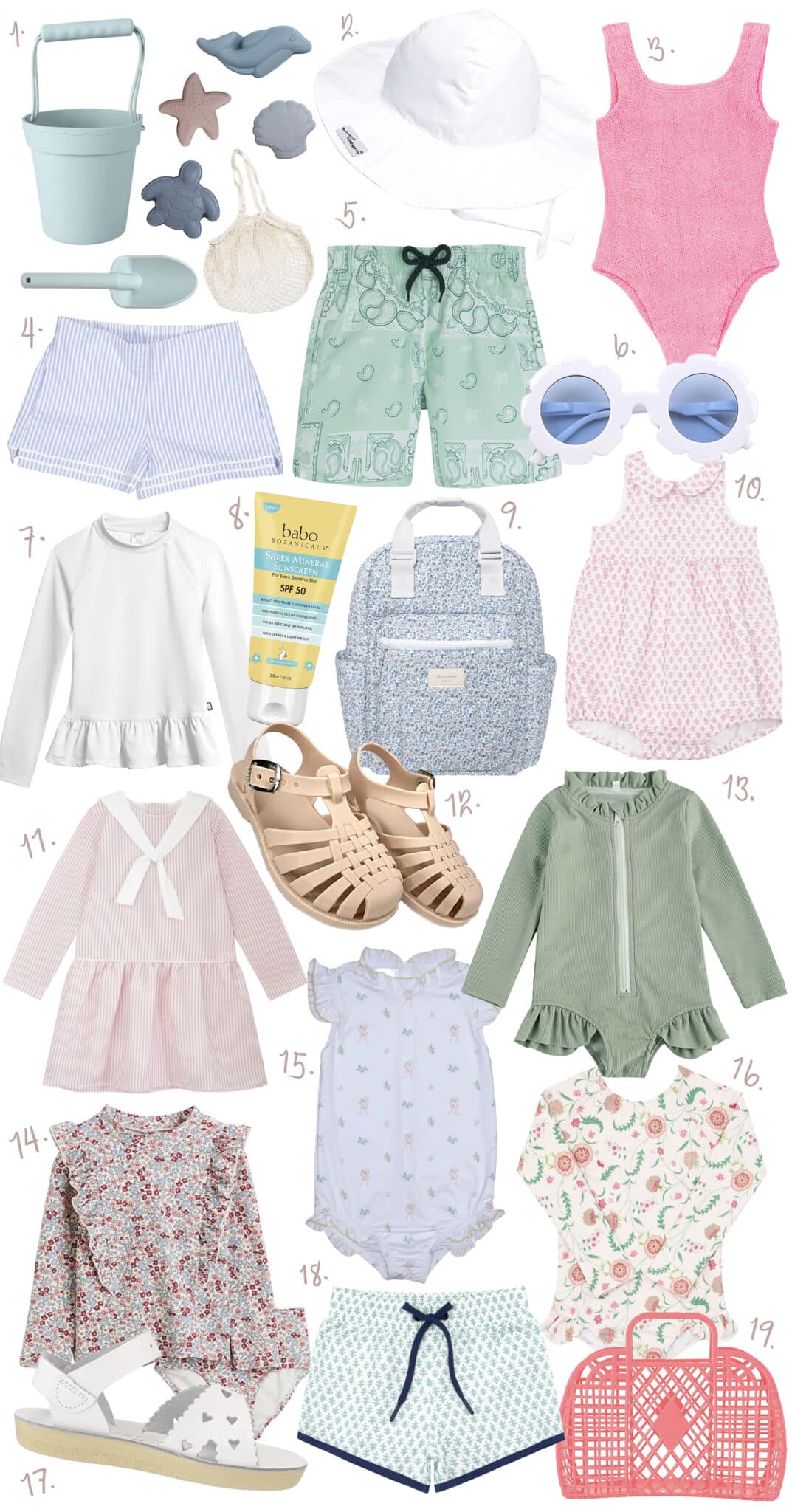 warm weather kids vacation clothing