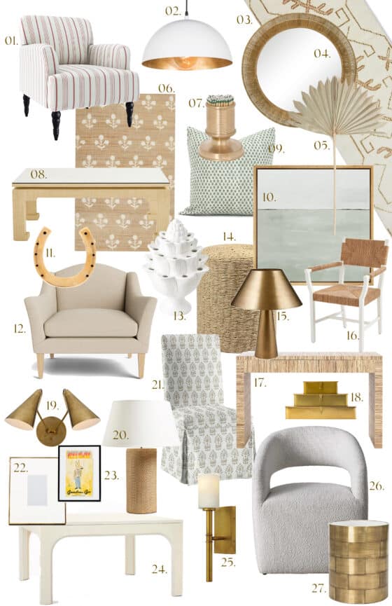 neutral and brass home decor