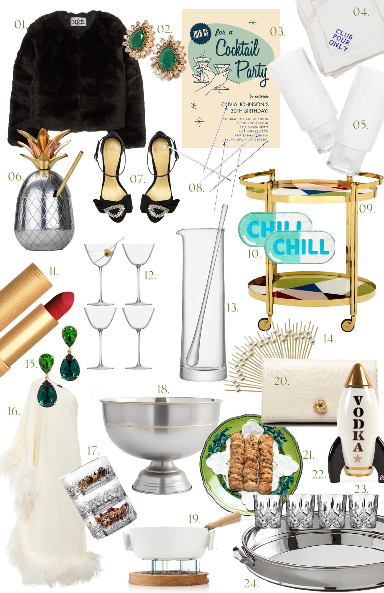 retro cocktail party accessories