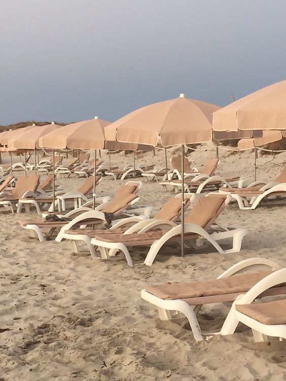 beach chairs in sand