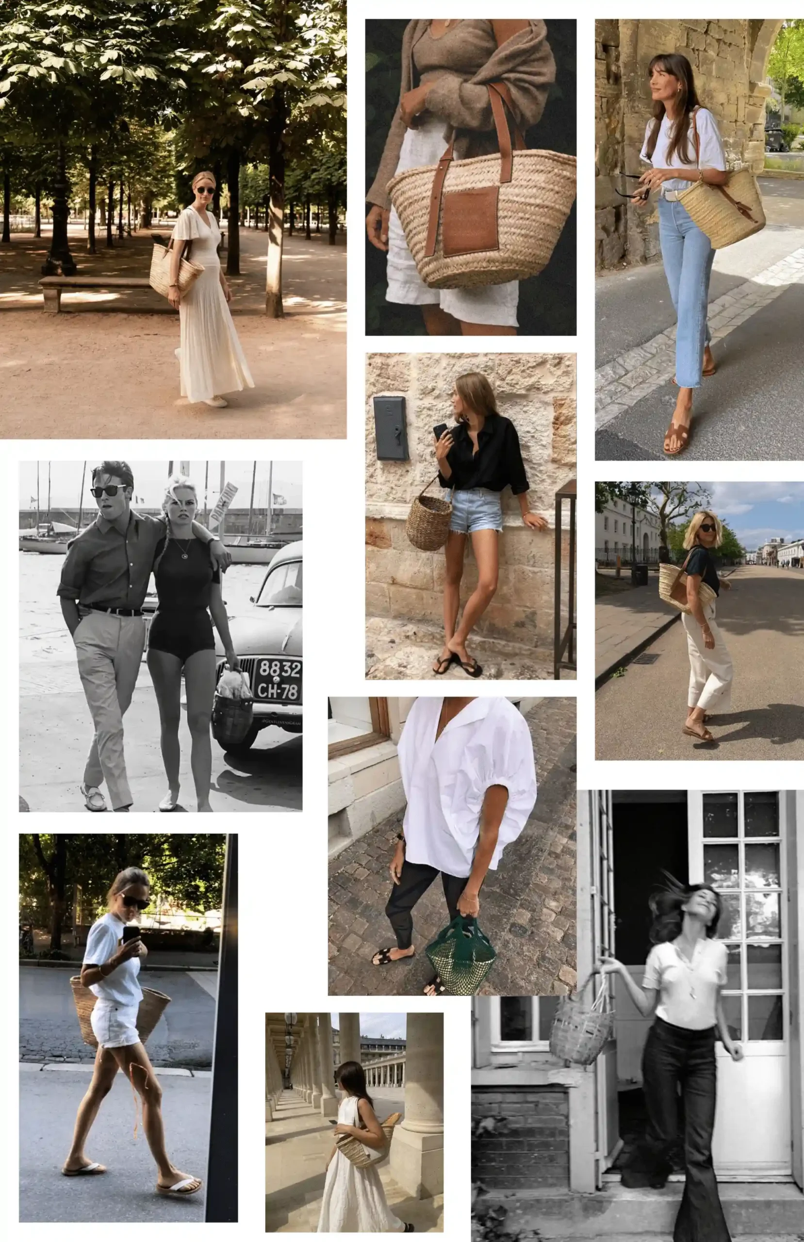 straw bag street style