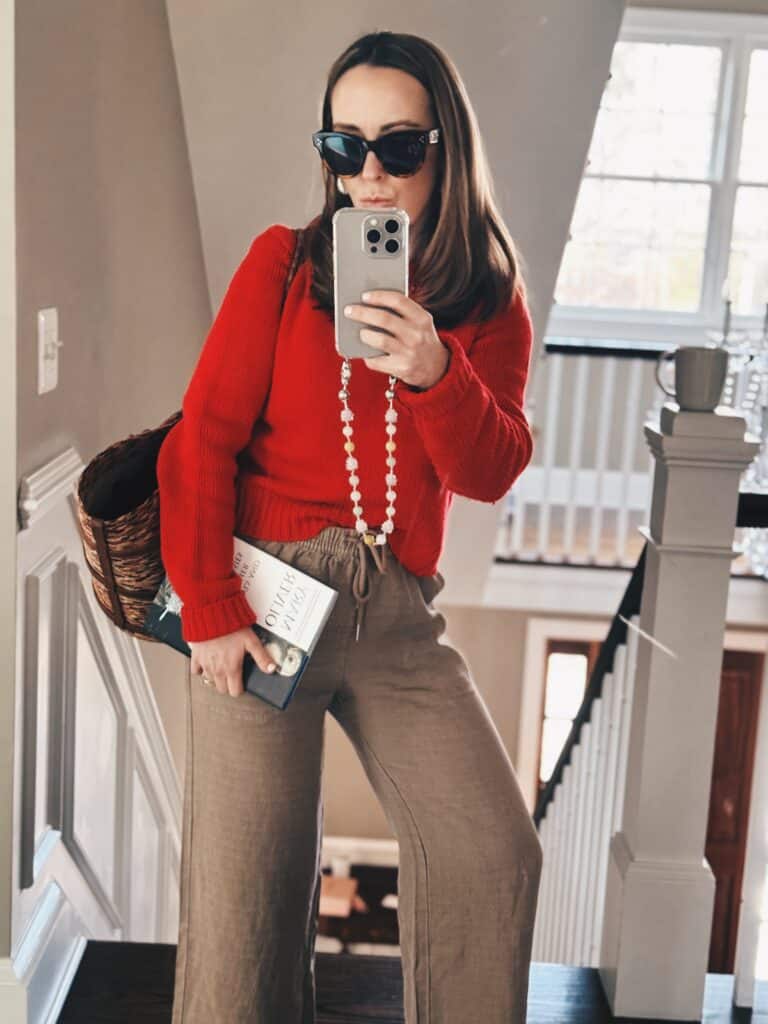 blogger wears LA ligne mini marin sweater