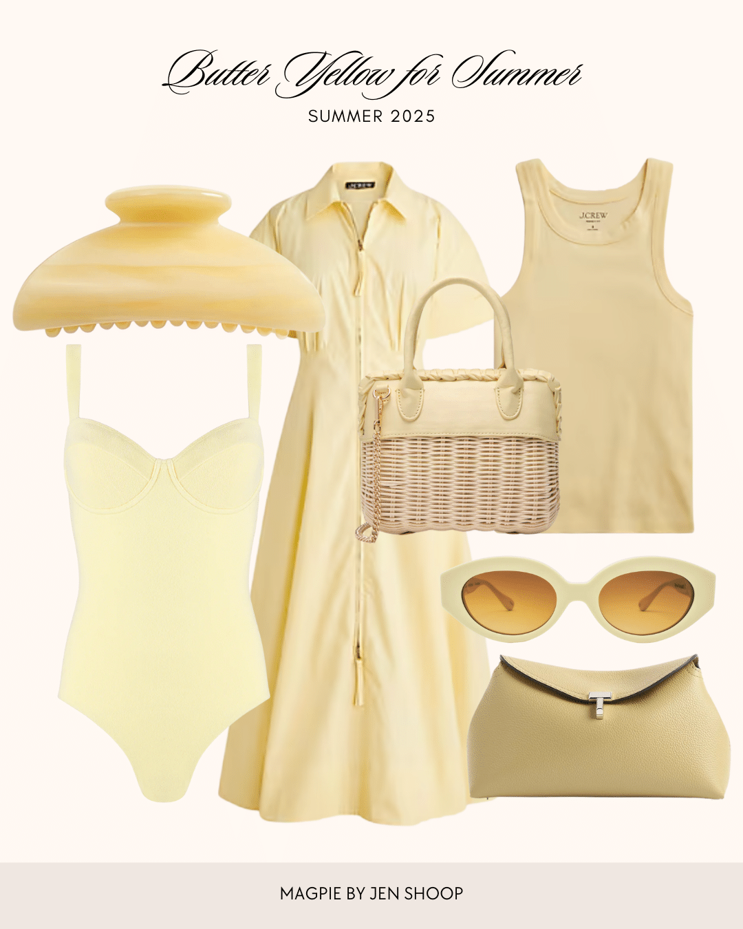 butter yellow fashion trend collage