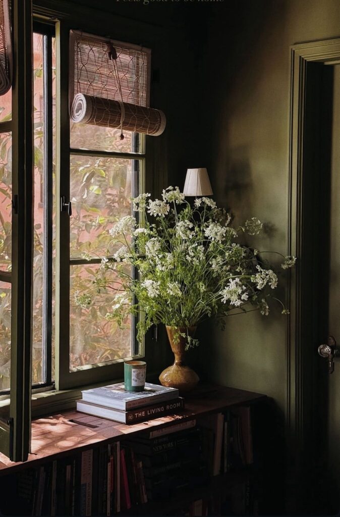 window with rustic flowers
