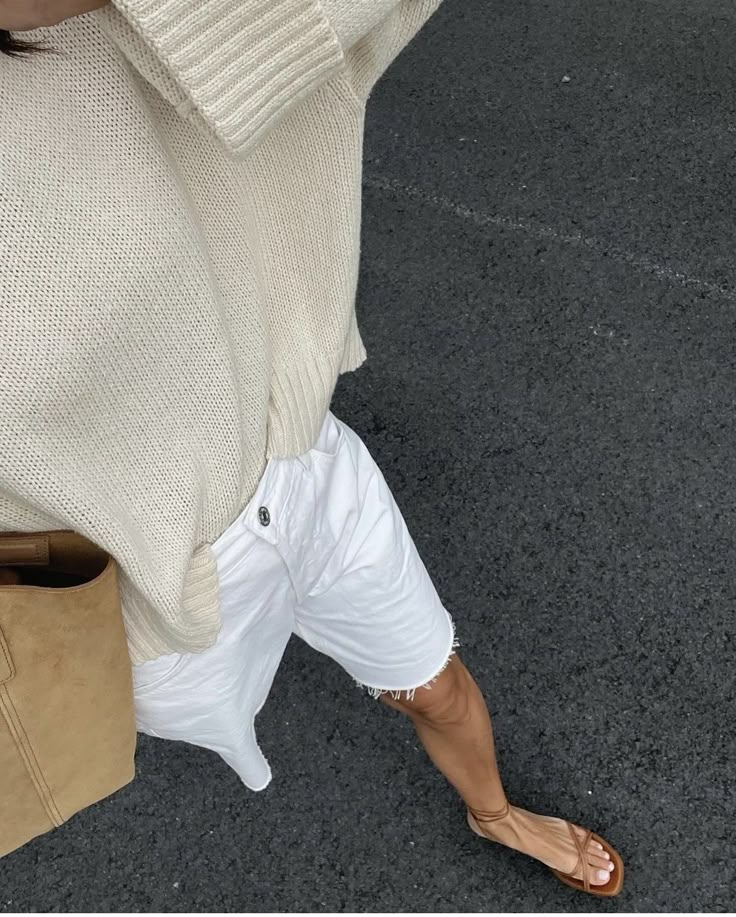 white jean shorts
