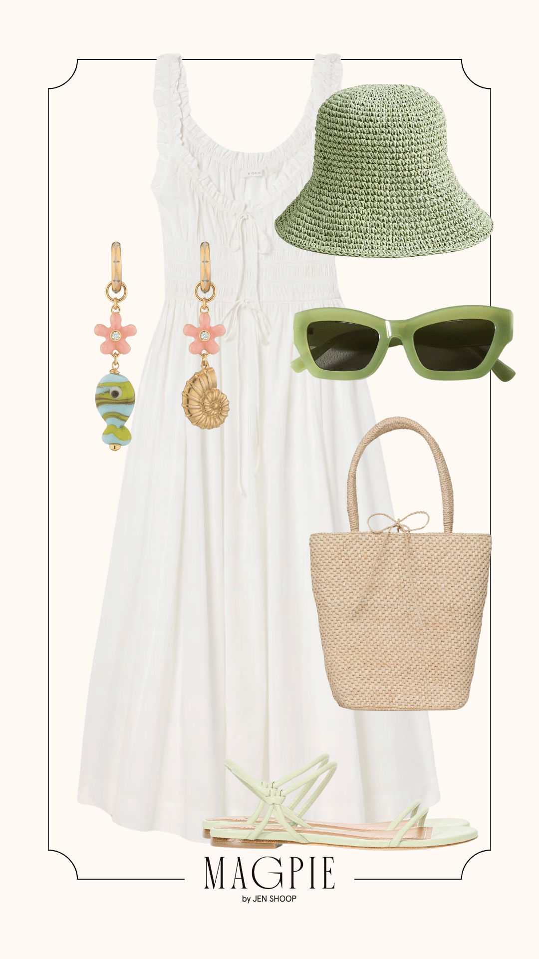 colorful summer accessories outfit idea collage
