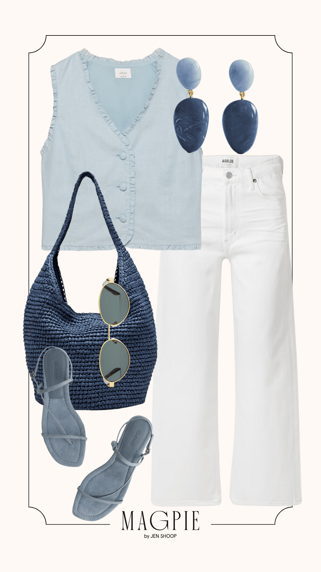 colorful summer accessories outfit idea collage