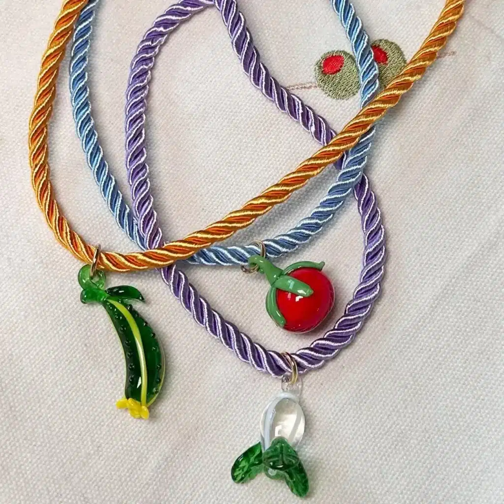 tomato rope cord necklace