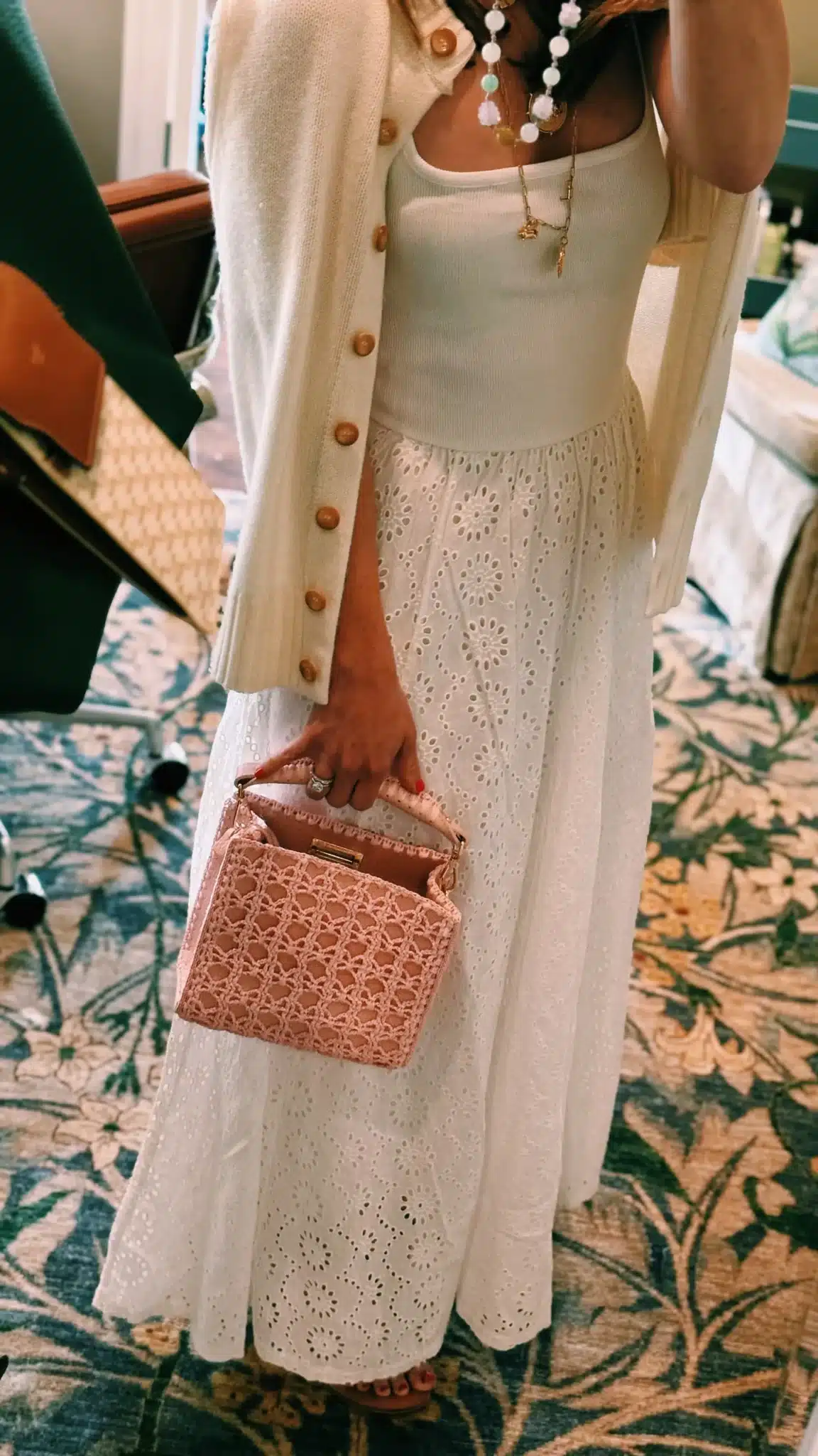 white eyelet summer dress