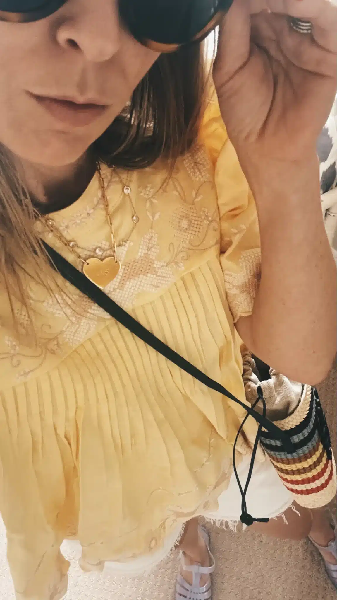 yellow embroidered sea blouse