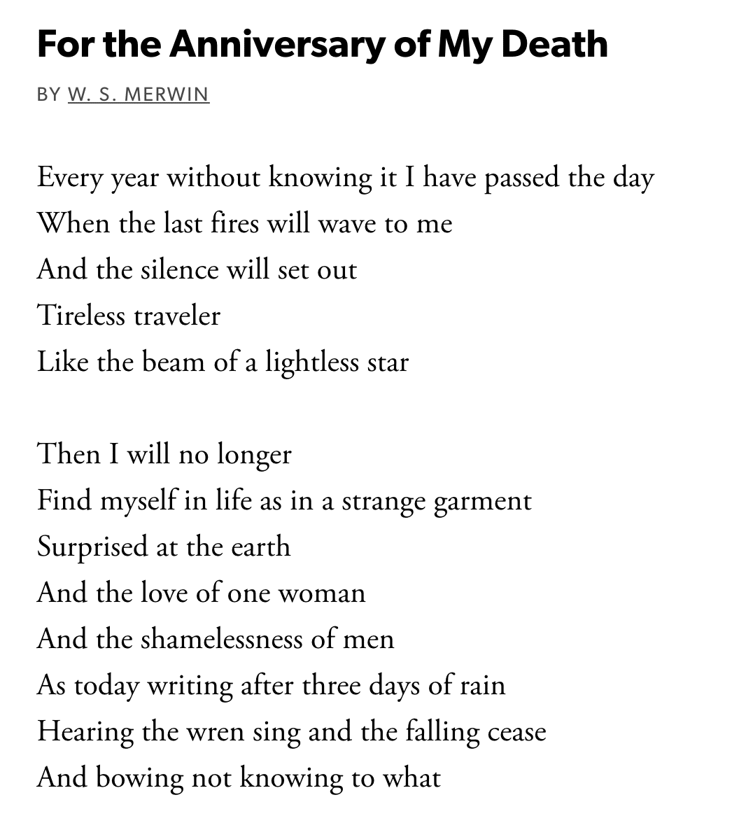 w s merwin poem