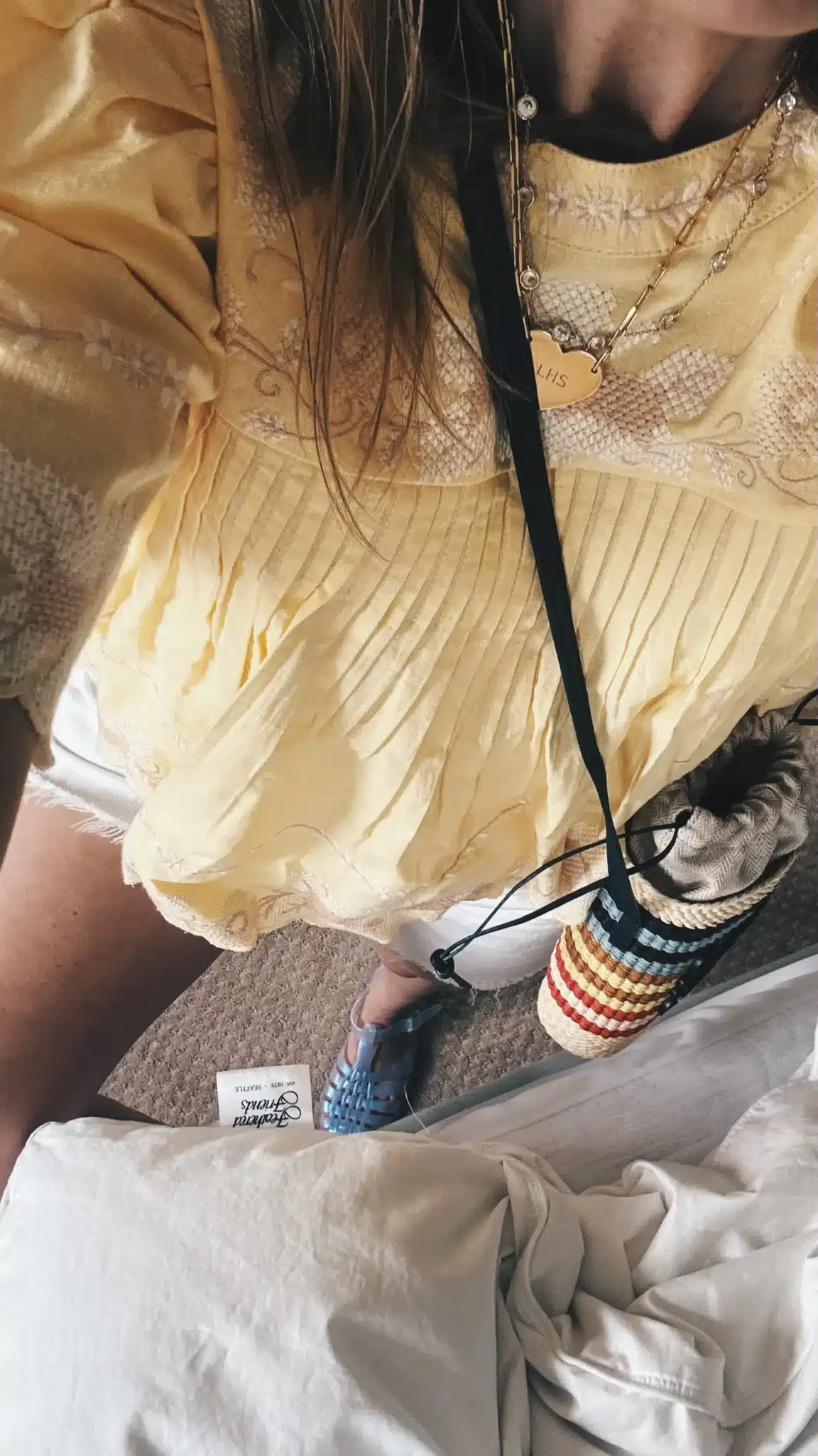 yellow embroidered sea blouse