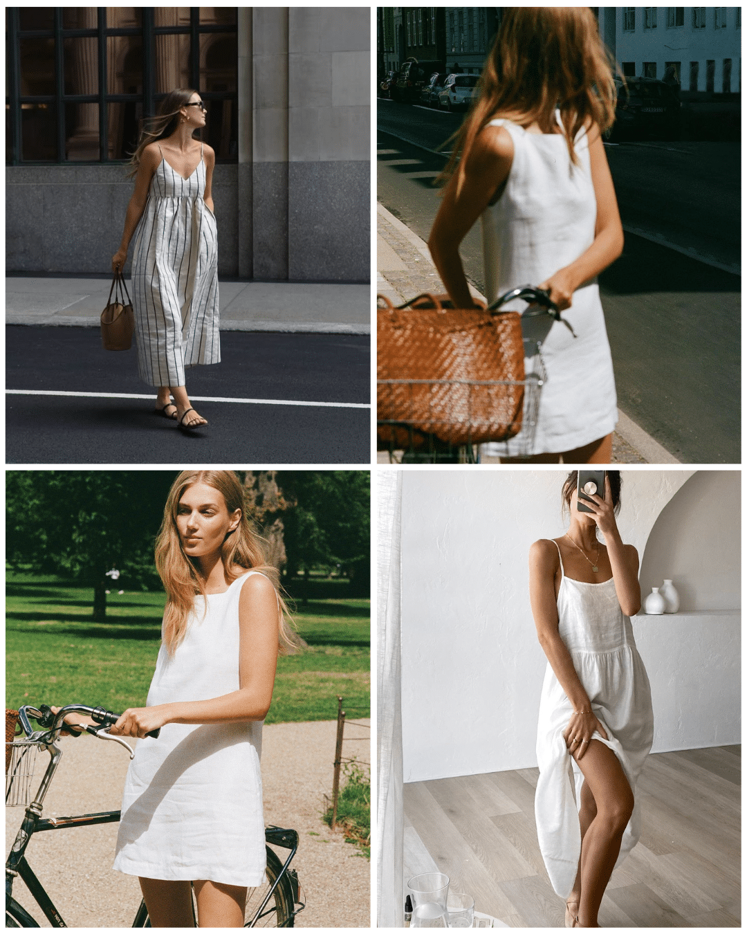 linen dress street style