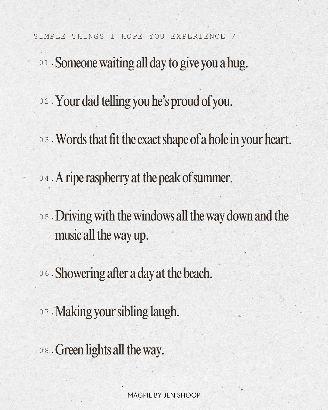 simple things i hope you experience poem