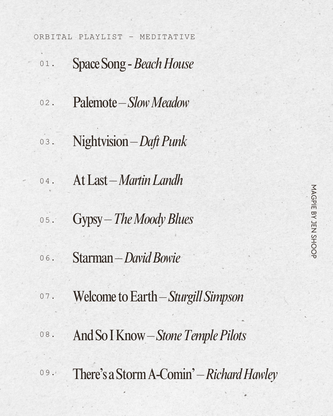 space inspired playlist