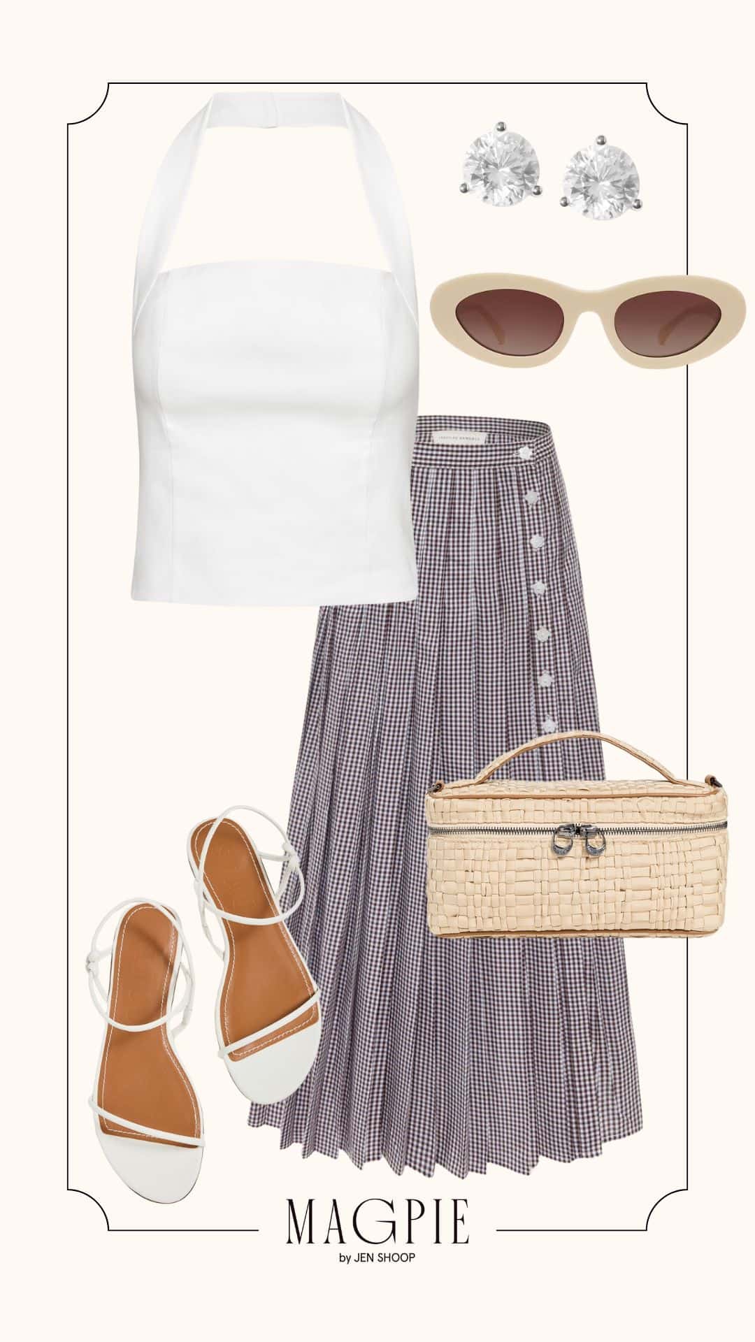 lightweight summer skirt outfit idea